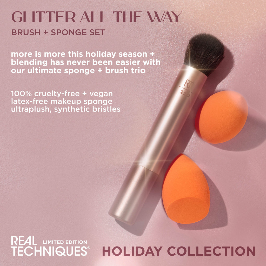 Glitter All The Way Brush + Sponge Set