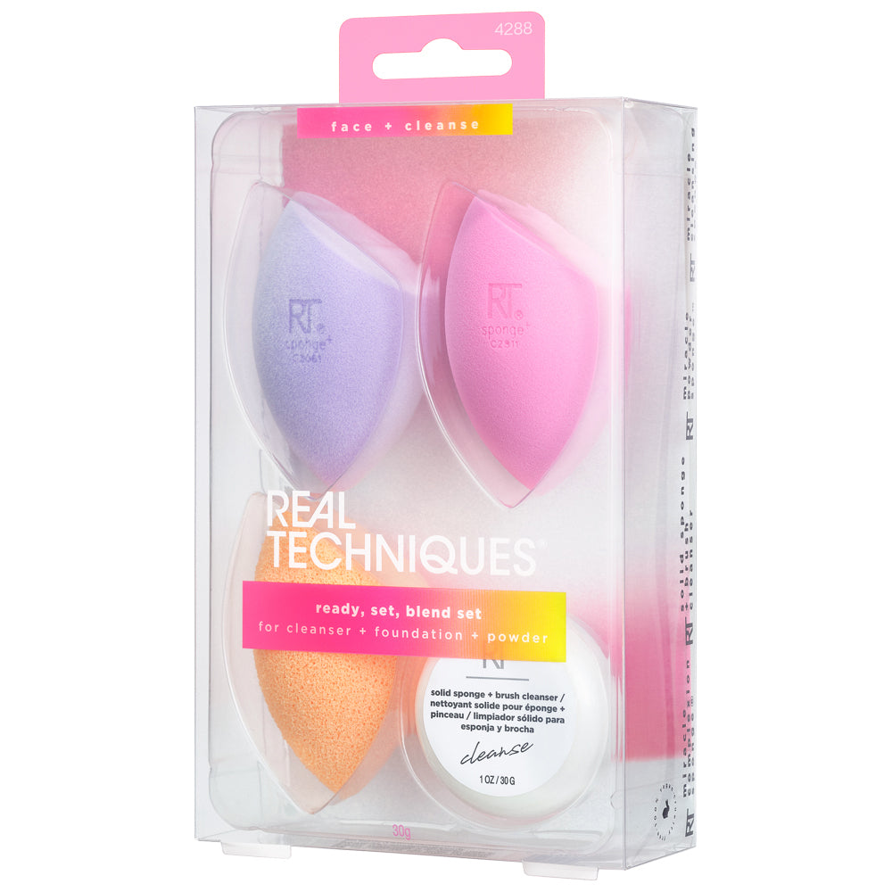 REAL TECHNIQUES CHROMA READY, SET, BLEND 4-PIECE SPONGE SET